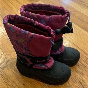 Kamik Kids' Magenta and Black Snow Boots